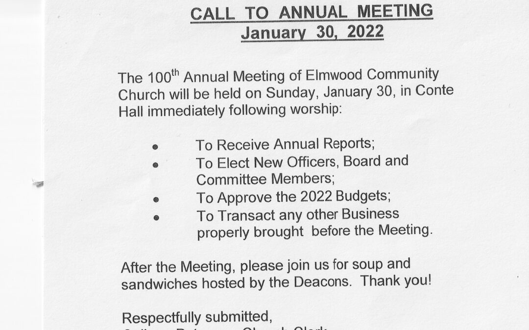 Call to Annual Meeting